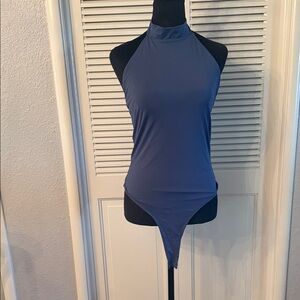 Zara Slate Blue Halter Neck Bodysuit